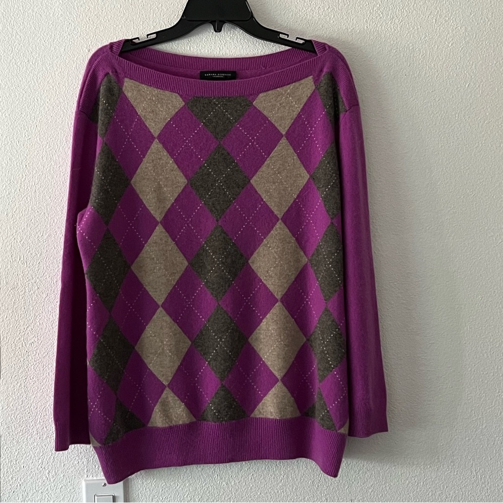 {Banana Republic} Argyle Cashmere Sweater